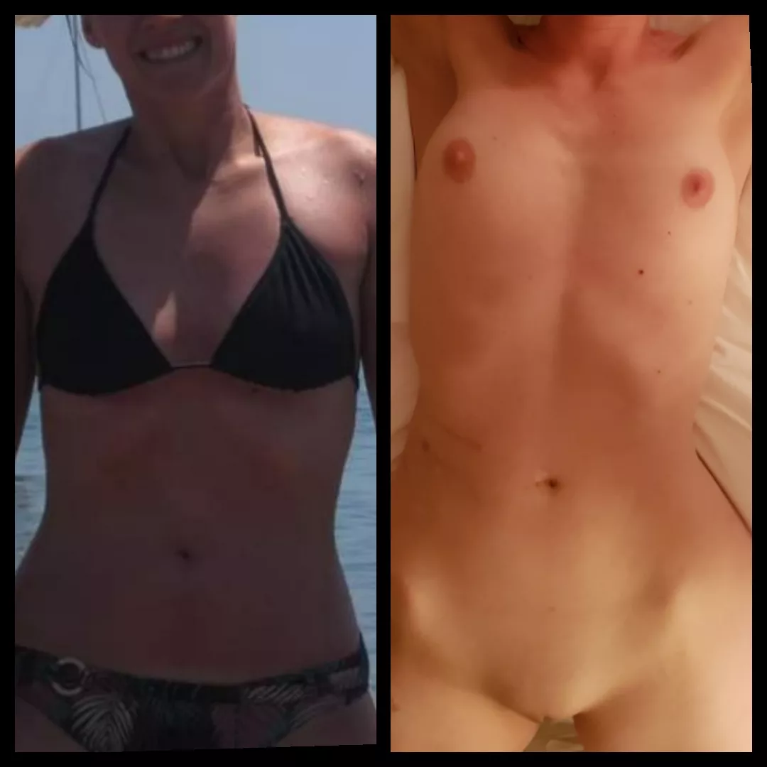 Like what hides behind my wife's bikini? posted by Lovetotrade55