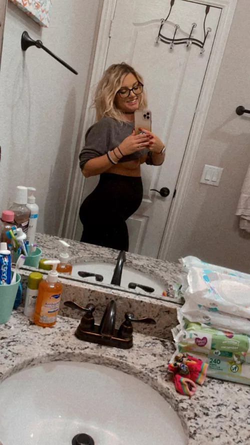 lil tittie peekaboo! Y’all I’m enjoying my pregnancy so much more since I’ve joined these subreddits! I wanted to say thanks for all the love, pregnant mamas matter!!!! 🥰 by Substantial_Value_47