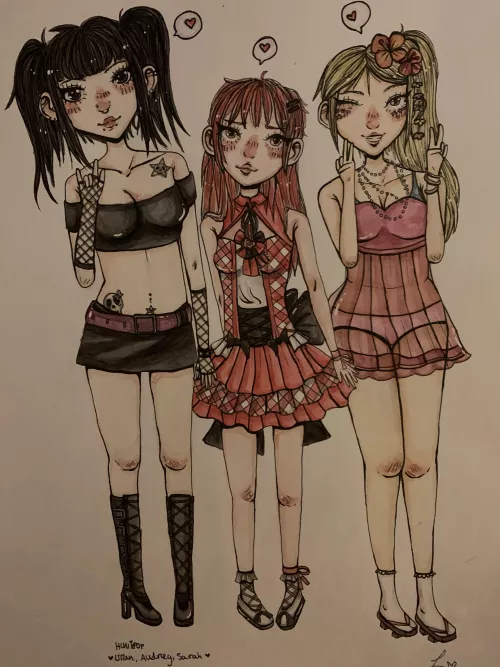 lilian, audrey and sarah fanart that i did a while ago :DD by mikanmajo