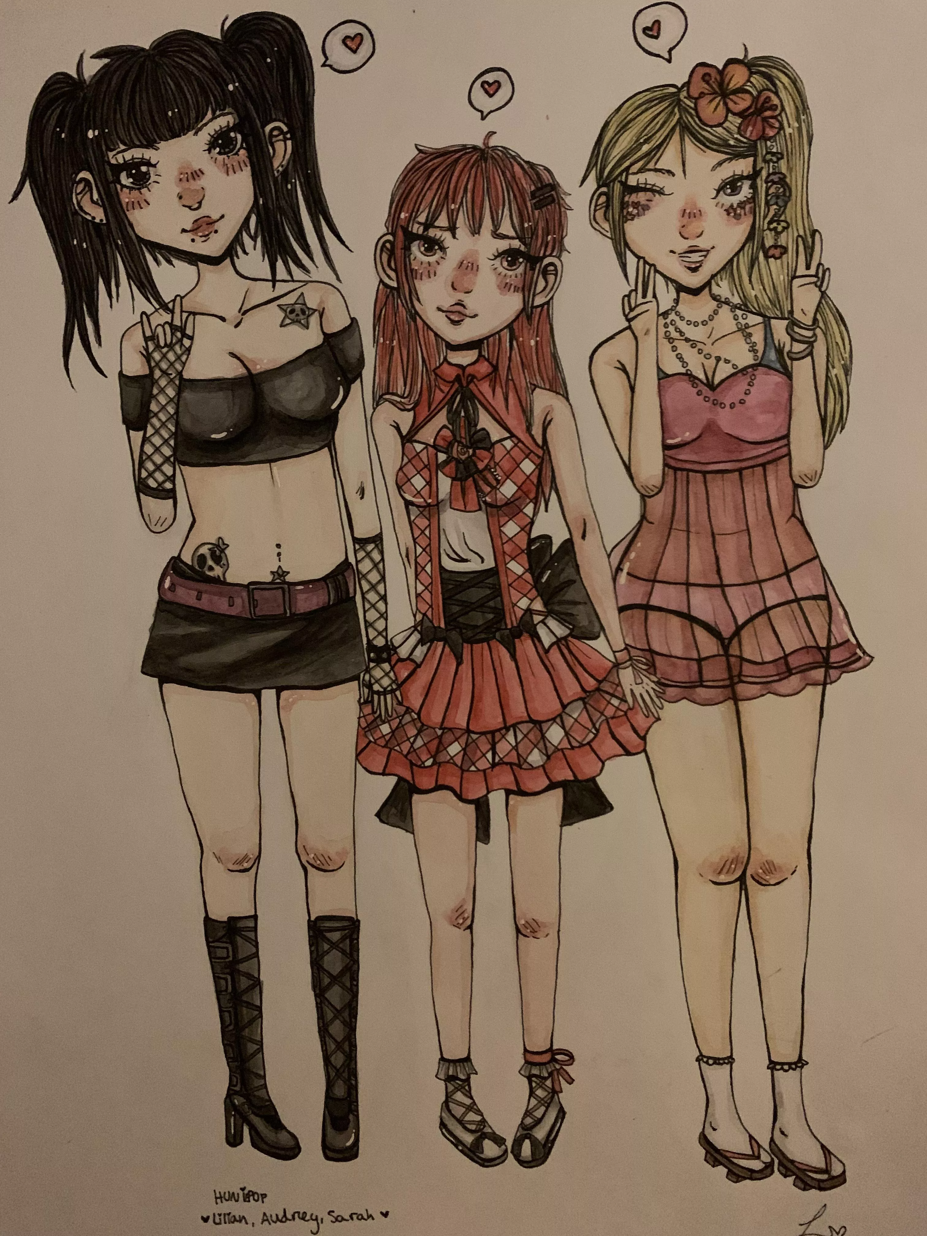 lilian, audrey and sarah fanart that i did a while ago :DD posted by mikanmajo