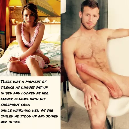 Lindsey and dad by CaptionMaker44