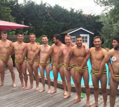 Line Grab posted by NudeBiGuy