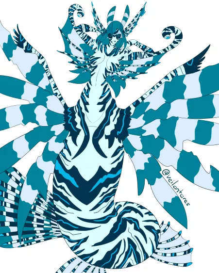 Lionfish Mermaid by veilantares by veilantares