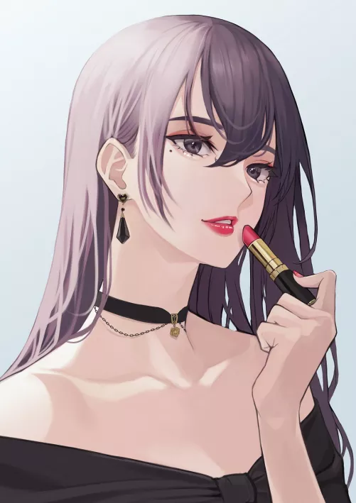Lipstick and Choker (@takoneru3) by A_Manatee
