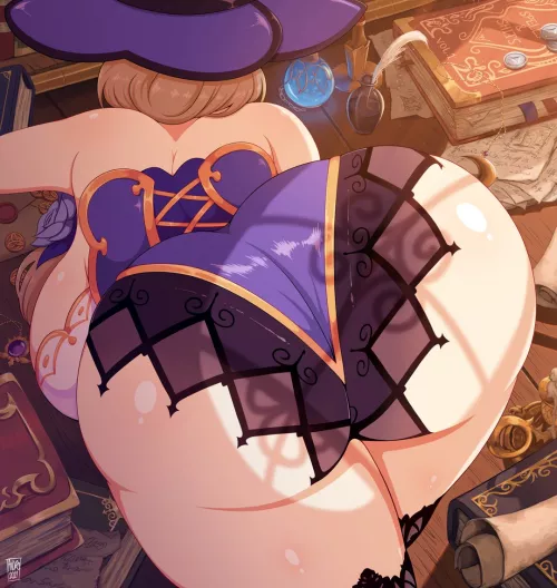 Lisa with the dumpy truck [Genshin impact] by AMANDA_toes