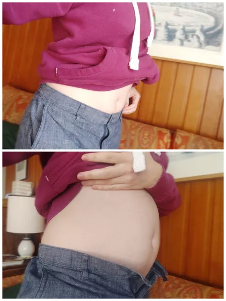 Little bread and tea morning bloat ! by bellybellygirl