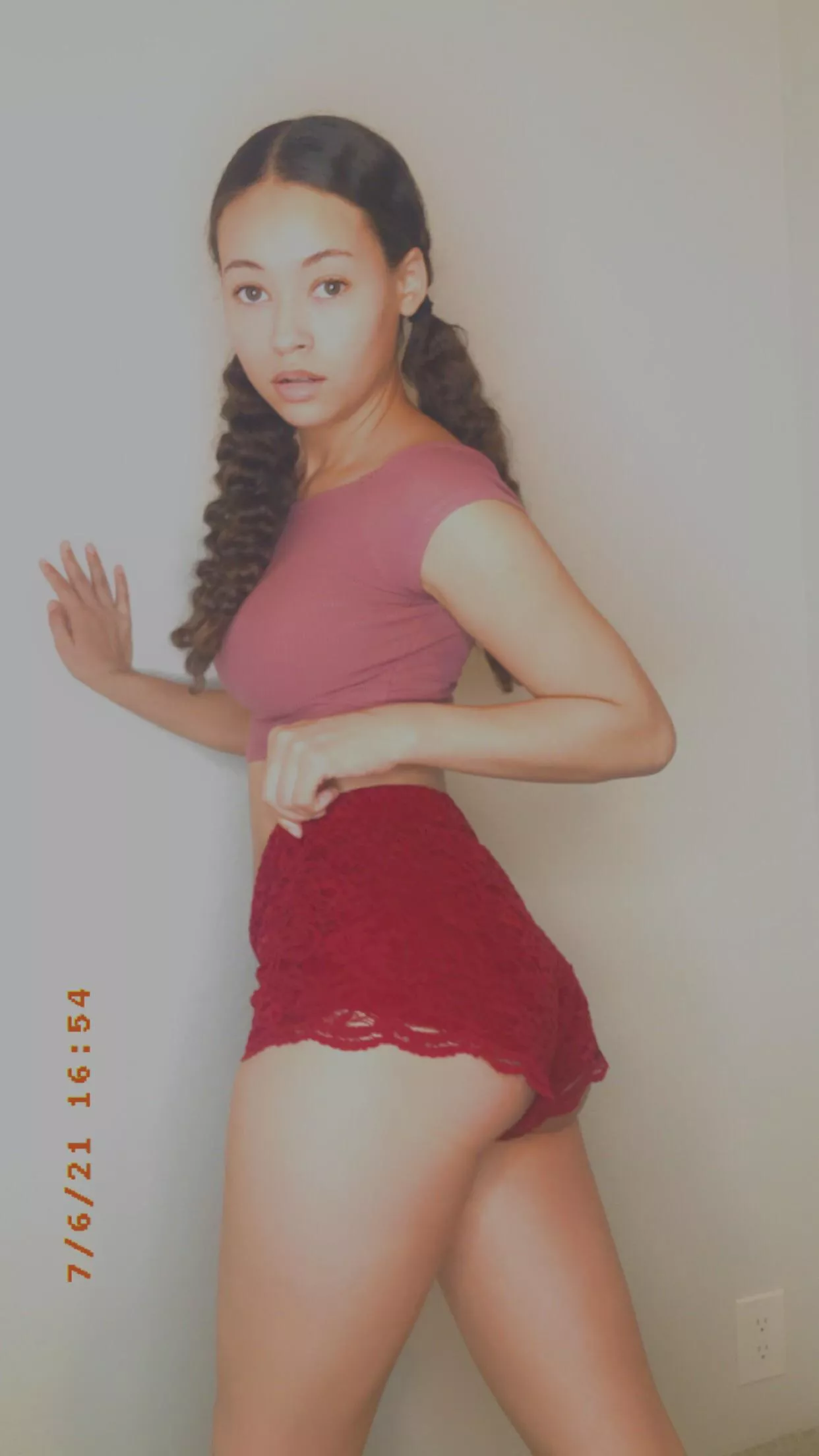 Little red shorts ❤️‍🔥 posted by Tyniasworld