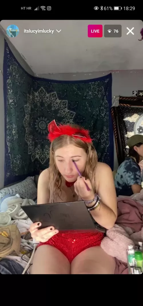 Live now, not sure if she will show anything by cheekyos92