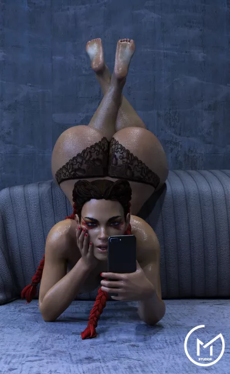 Loba on her phone (GM Studios) [Apex Legends] by Kuro-Oji