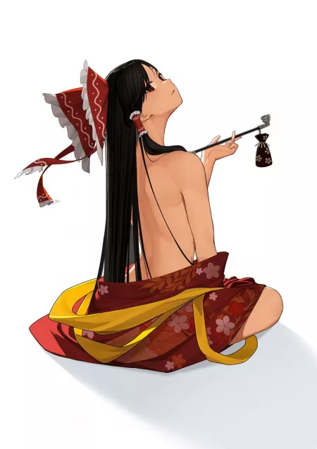 Long Haired Reimu [Artistic Nude] by NitroxTouhou