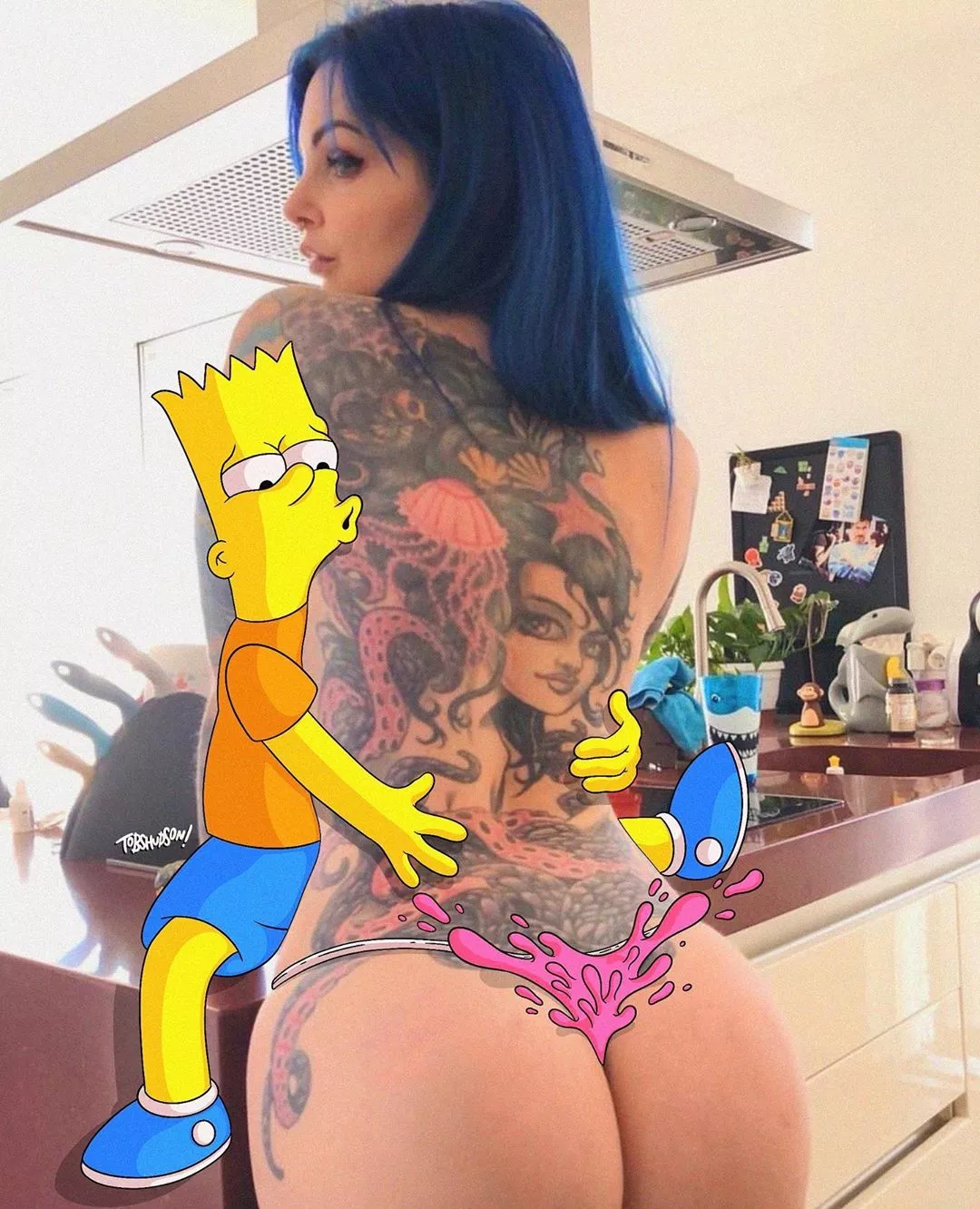look at that beautiful ass🤤💙, bart you're very lucky posted by Ezequiel2587