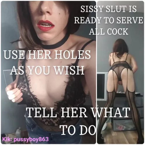 Looking for a daddy to turn me out to random men and turn me into a complete whore. No going back. Kik pussyboy863 by cantescapeit