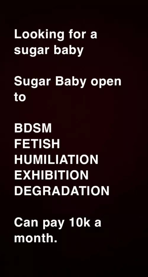 Looking for a sugar baby by boxboy12