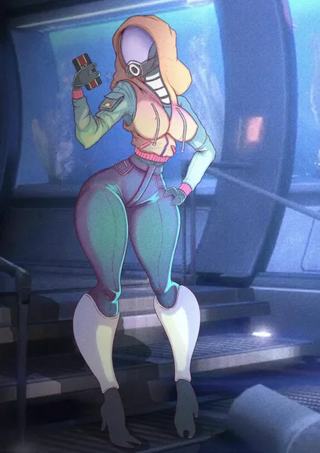 Looks like Tali made some shopping at the Citadel [Mass effect] (@poweruser_sh) by Odbicie