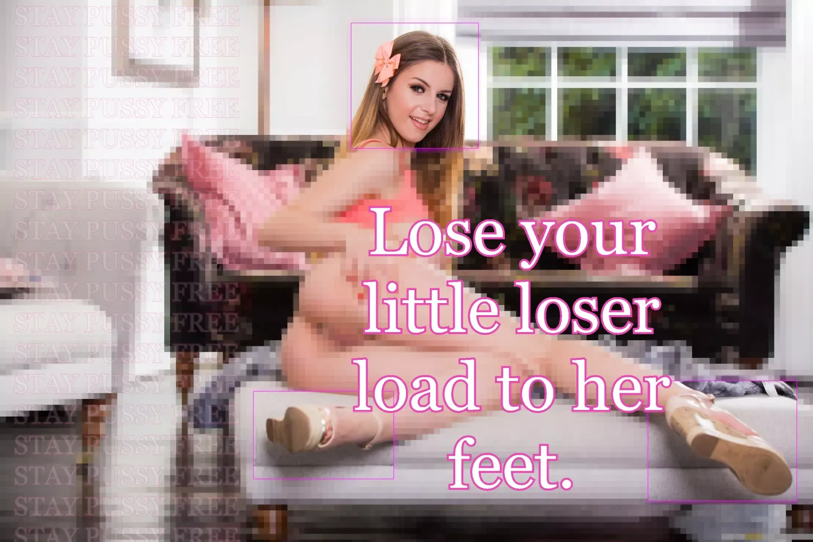 Lose your little loser load to her feet. posted by beta4blackdick