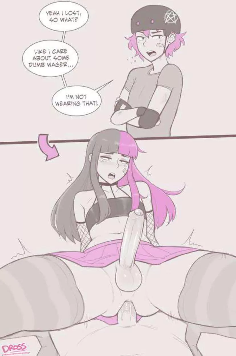 Losing and winning a huge cock, Mmmm interesting to play like that! 😏😉✌️💜(Creator / Artist : Dross) posted by Just4curiosity82