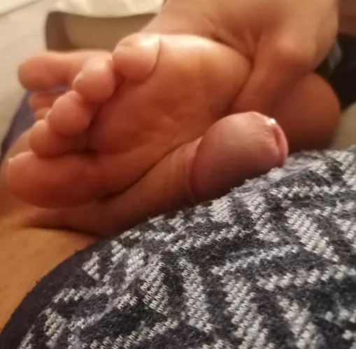 Love her soft sole on my hard cock💦 by tibash91