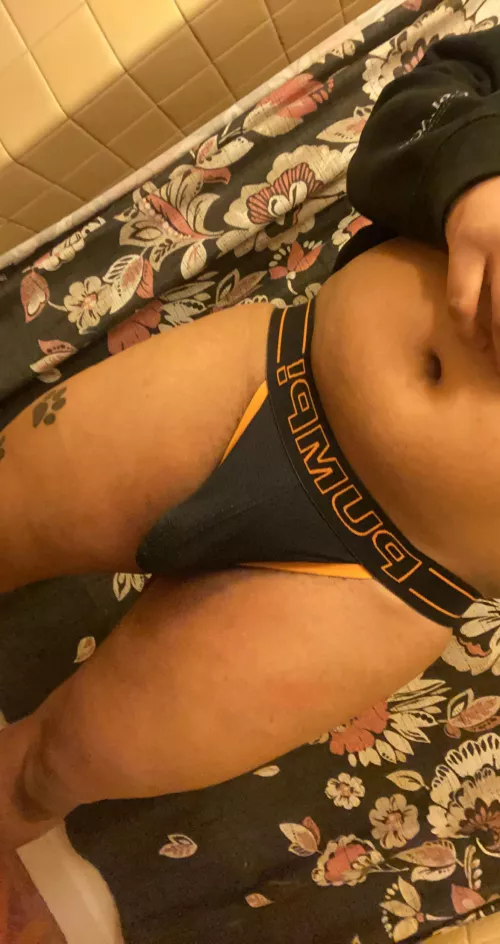 love my new jock🖤🧡 #PUMP! by blkhoodie