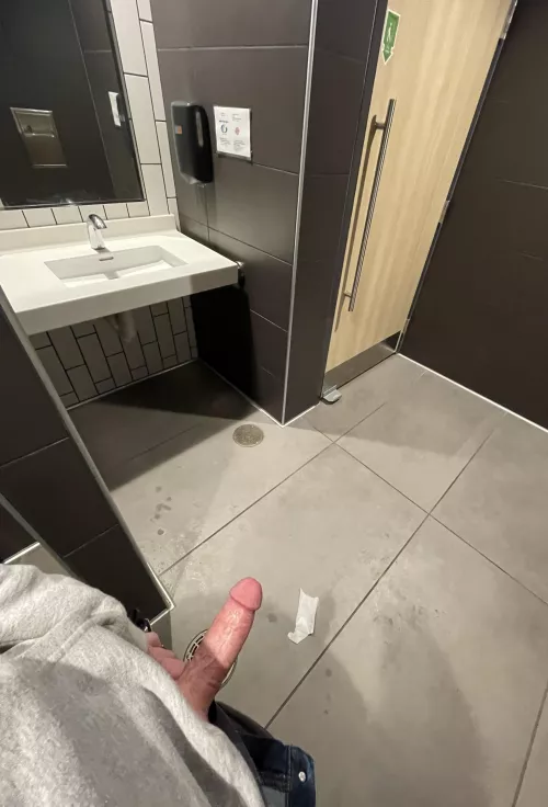 Love pulling my cock out in public, knowing anyone can walk in and see😈☺️ I bet you’d get on your knees and start sucking it😏😋 Prefer women’s opinions, but I’ll send more to anyone who asks😌 by New-Conversation-161