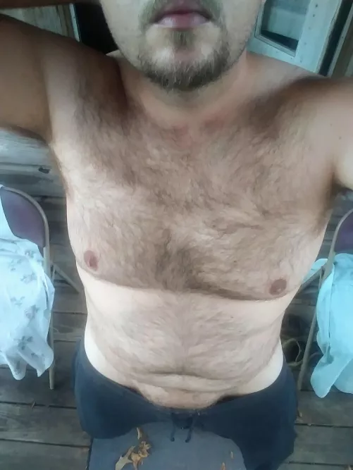 Love quiet evenings like this on the back porch by Exhibear69