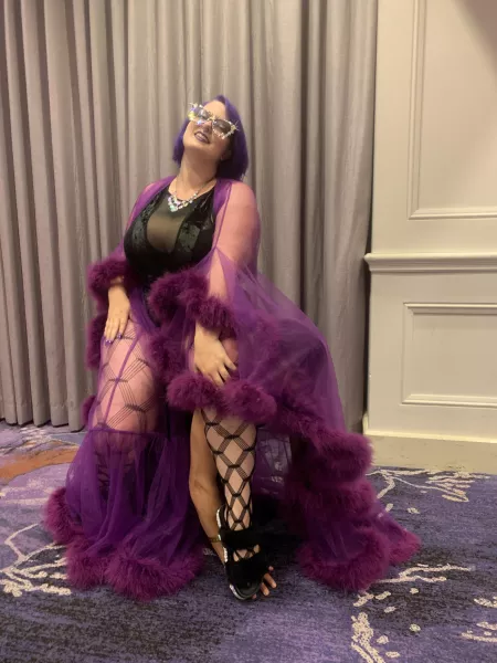 Love these wide net fishnets under my robe by You_Need_Nyx