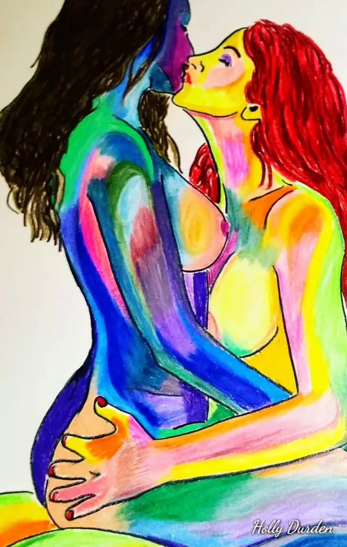 Lovers by Holly Durden o/c colored pencils by HollyDurdenStudio