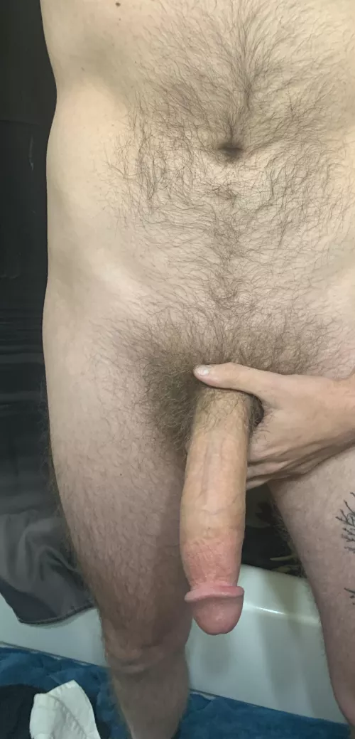 Low effort bathroom pic but my cock feels huge this morning by tannerdanielsx