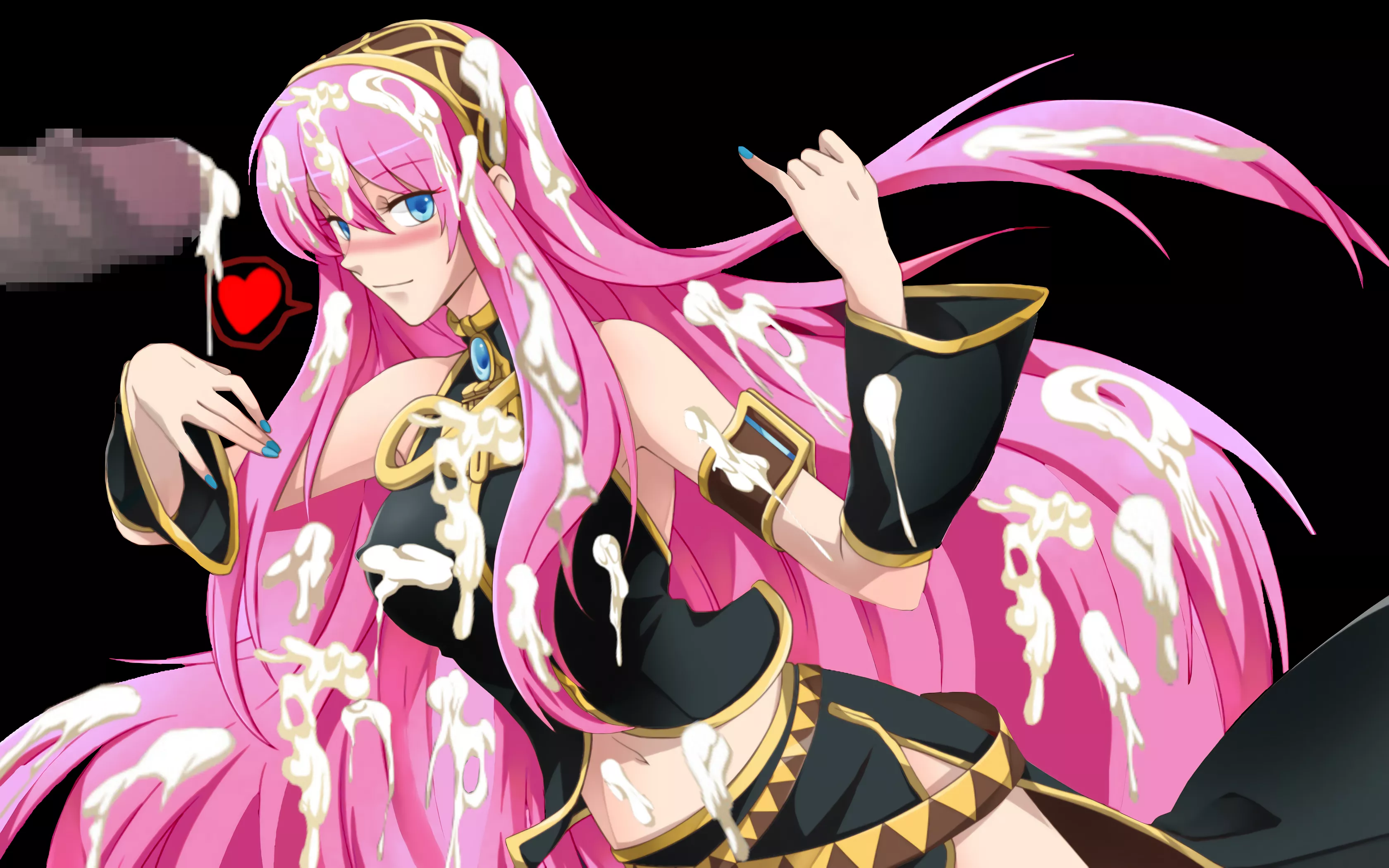 [Luka] Hot cum over long silky pink hair... posted by nzvemnvz