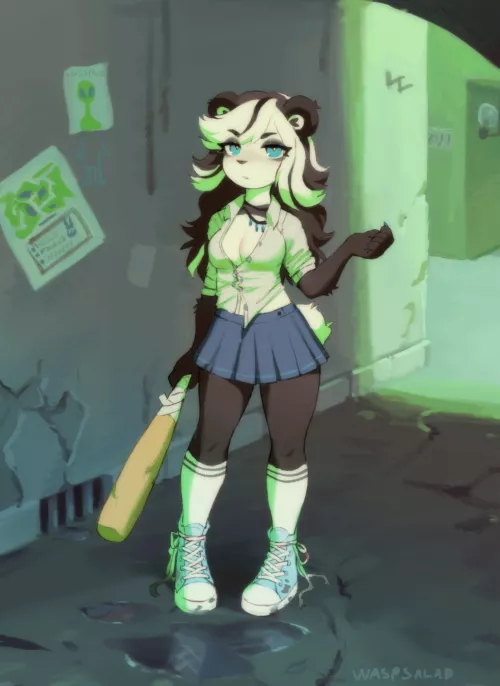 Lulu wants your lunch money! by waspsalad