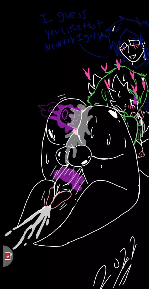 Luna loves her new toy Lucus got her. (I made this) by Ok_Importance_9753