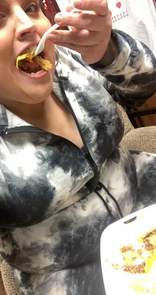 Lunch time, jumpsuit is already pretty tight by Sweetjordee