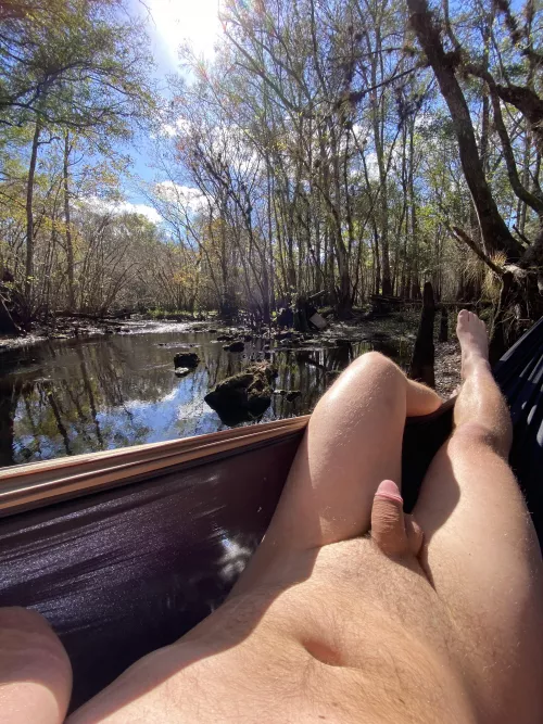 M [27, 196lbs, 5’9”] the sun, crisp air and babbling stream are medicine on the naked body by nofloexplorer