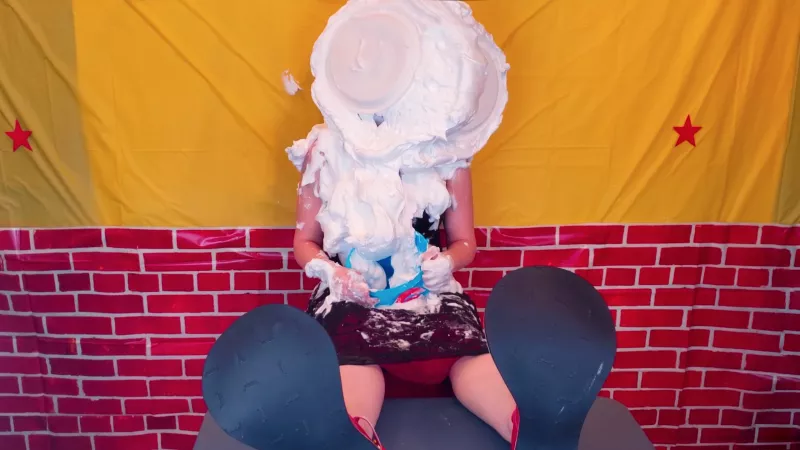 mad lovers posted this on ig it comes from a video where genevieve gets pied repeatedly by a clown. its so hawt! by wam_fan_man