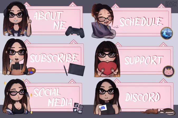 Made some Twitch panels of me IRL for myself :D by SachiMizora