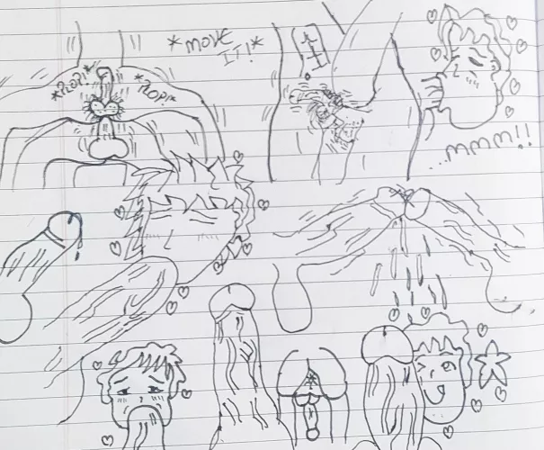 Made these terrible BL doodles during the class today (me) by StickyVG4AnimePP