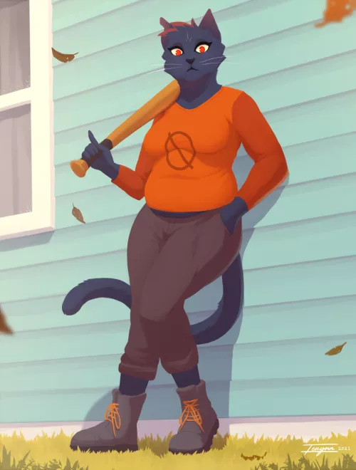 Mae from Night in the Woods [Art by me – Twitter @TenynnArt] by Tenynn