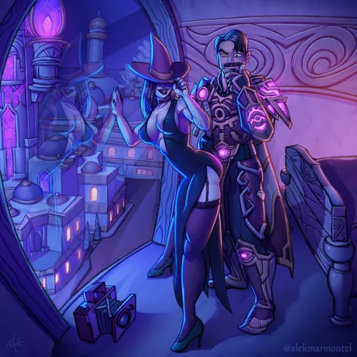 Mage and Void Elf (Alek Marmontel) by alekmarmontel