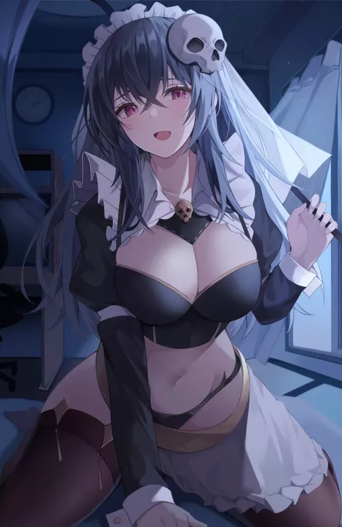 Maid crop top with scythe (sukusuku_1) [Original] by elegantloveglimmer