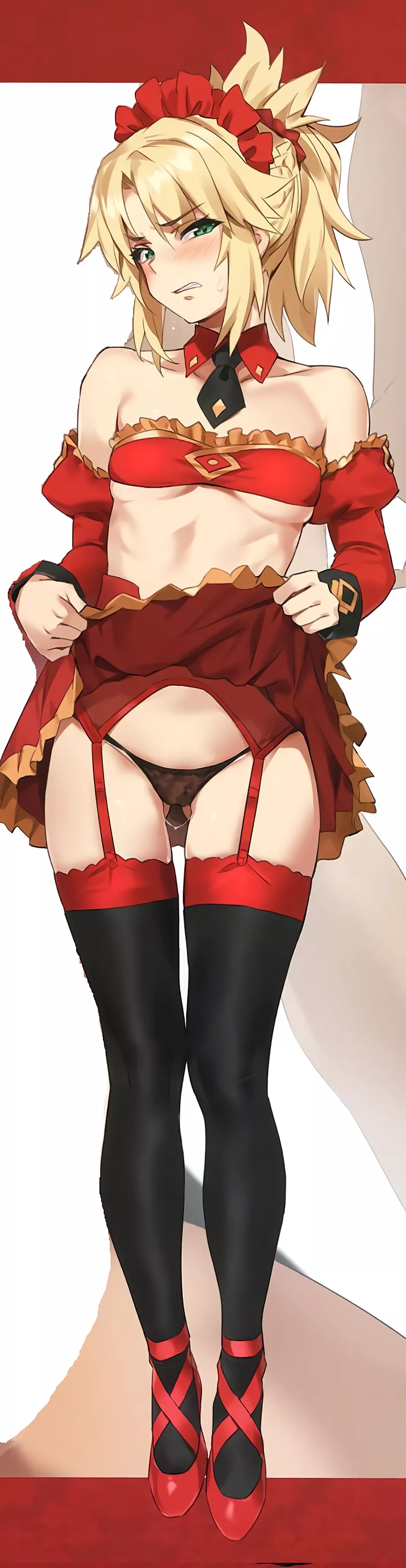 Maid Mordred gives Master a sneak peek~♥ posted by theonetruekaiser