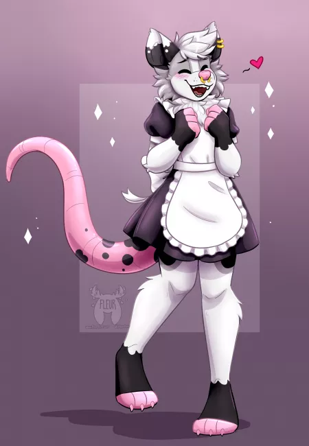 Maid poss (Art by me: @Fleurfurr on twitter) by Fleurfurr