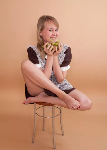 Maids are crazy about grapes by sexyfeetexpo