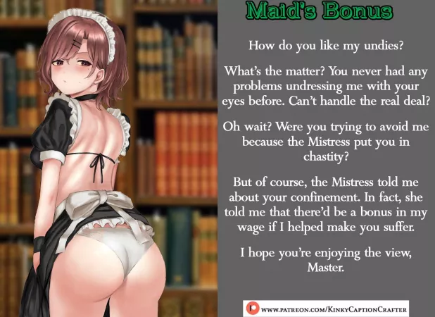 Maid’s Bonus by KinkyCaptionCrafter