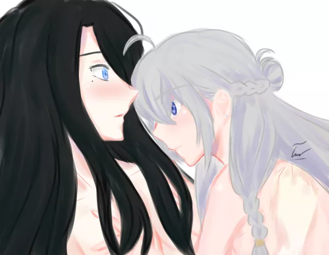 [Majo no Tabitabi][OC] doodle - They're going to do lewd things. by Natsuki_MaiHime