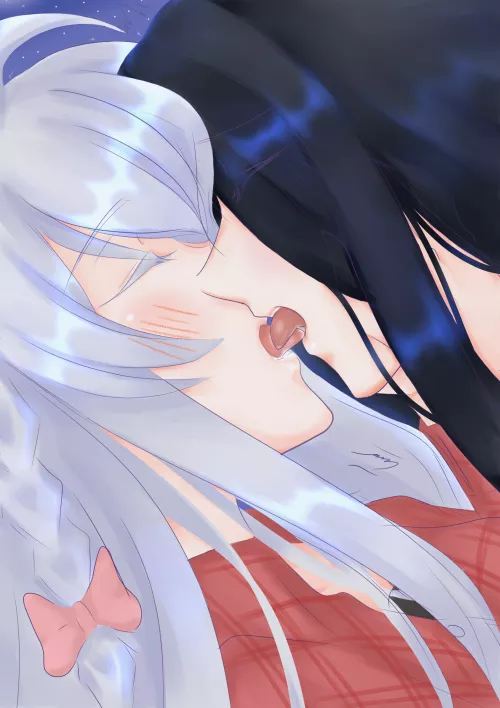 [Majo no Tabitabi][OC] Elaina x Fran - Deep Kiss by Natsuki_MaiHime