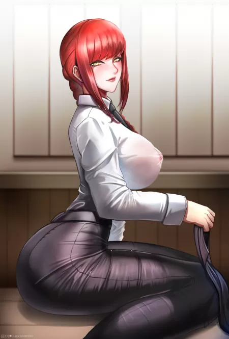 Makima - with clothing that tight she can't wear any underwear (BadCompZero) [Chainsaw man] by gifsundgirls