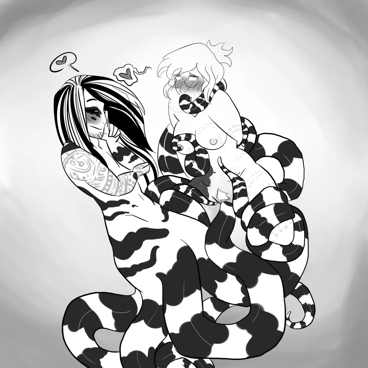 Male Cecaelia + Female Human / Abolis & Emerson by CakeAndCrows (me) [Don't worry about Em, Abolis gave her a waterbreathing spell!] posted by CakeAndCrows