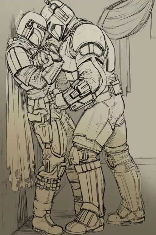Mandalorians knocking helmets by NlGHTW0LF