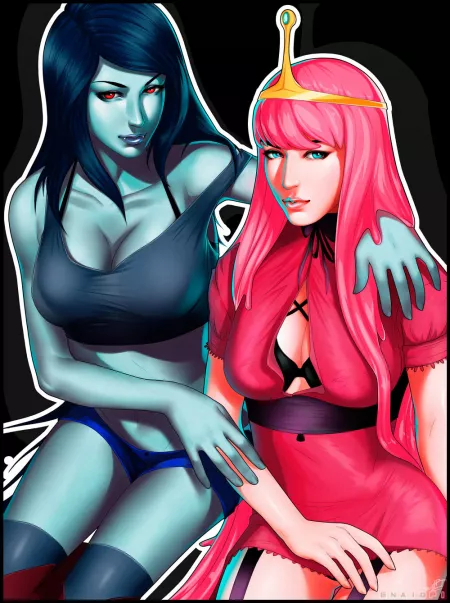 Marceline and Bubblegum Fanart by Enaid PI by Lol33ta