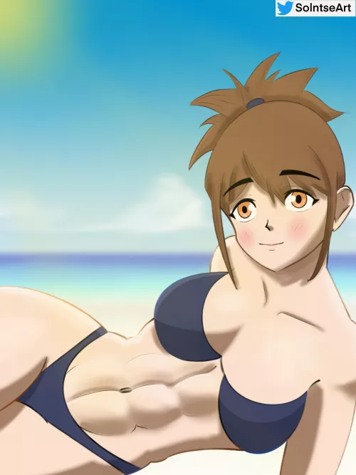 Marci in an imaginary beach episode... (@SolntseArt) by jotaroshar