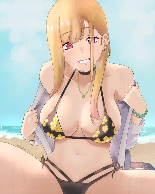 Marin Kitagawa at the beach (Ratisezamo) [Sono Bisque Doll wa Koi wo suru] by NightmarePuppe8